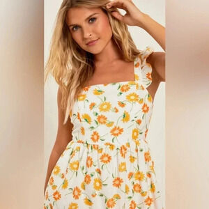 Altar'd State White Floral Della Mini Dress NWT